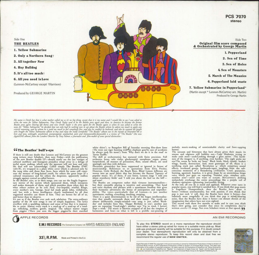 The Beatles Yellow Submarine - 2017 - DeAgostini UK vinyl LP album (LP record) 9772398573107