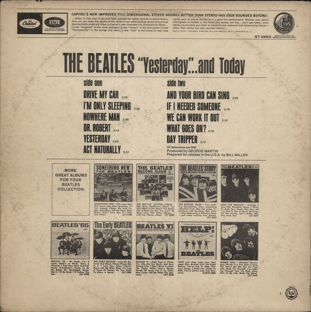 The Beatles Yesterday And Today + RIAA seal US vinyl LP album (LP record)