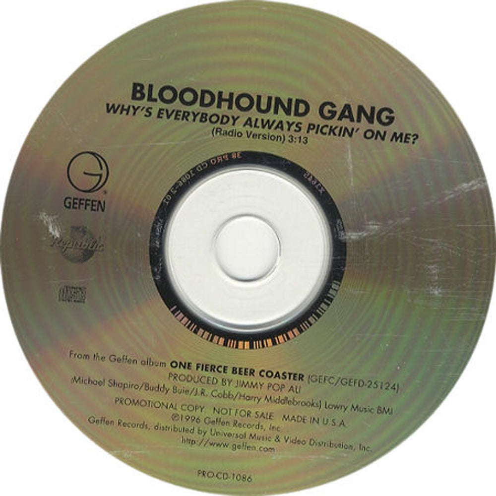 The Bloodhound Gang Why's Everybody Always Picking On Me ? US Promo CD single (CD5 / 5") PROCD1086