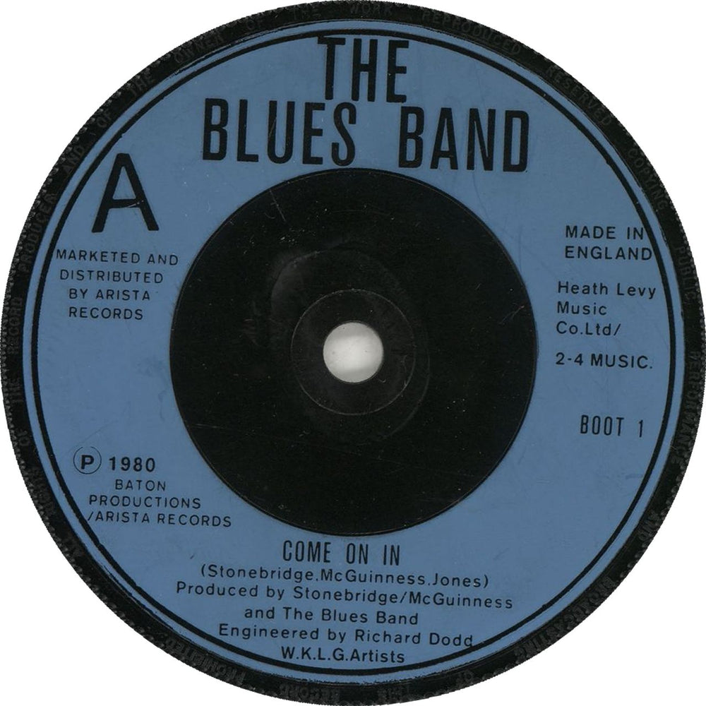 The Blues Band Come On In UK 7" vinyl single (7 inch record / 45) BOOT1