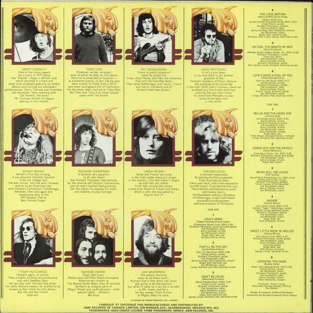 The Bunch Rock On Canadian vinyl LP album (LP record)