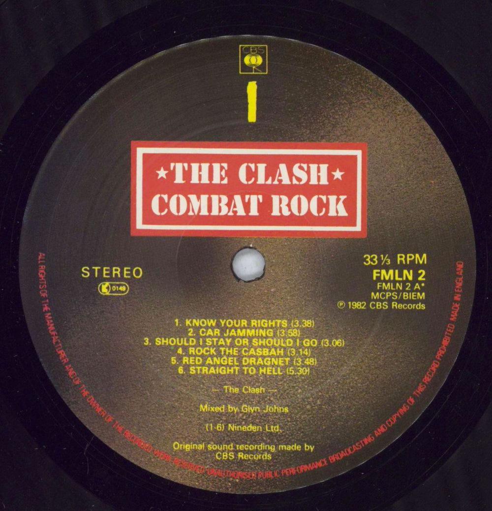 The Clash Combat Rock + Poster - Gold promo stamped / EX UK vinyl LP album (LP record) CSHLPCO590858