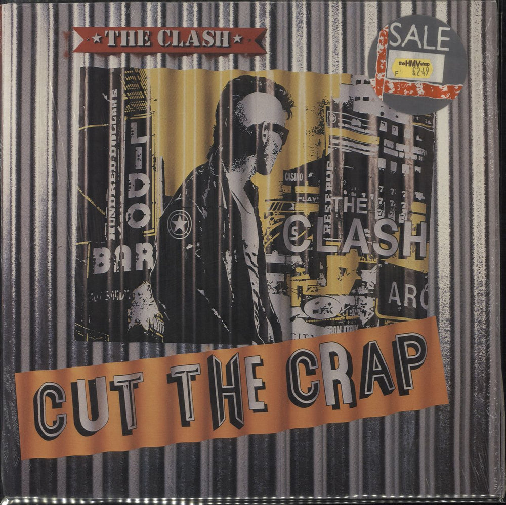 The Clash Cut The Crap - Orange Tint Sleeve - shrink UK vinyl LP album (LP record) 26601
