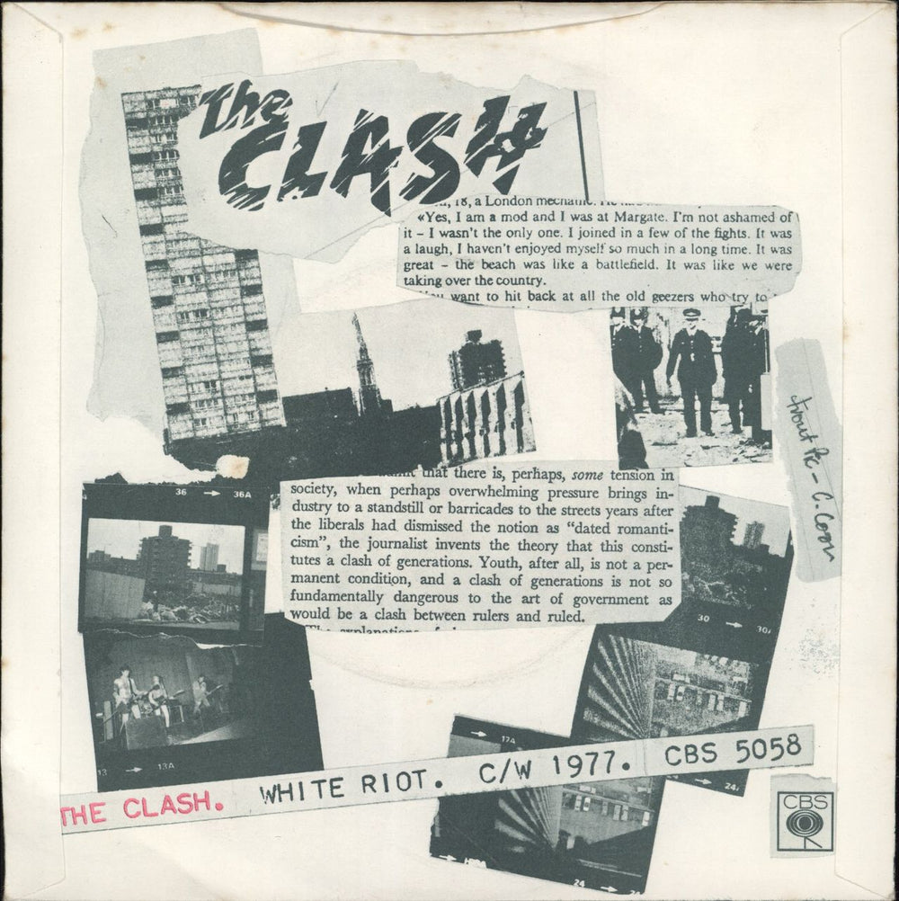 The Clash White Riot - 1st - P/S - EX UK 7" vinyl single (7 inch record / 45)