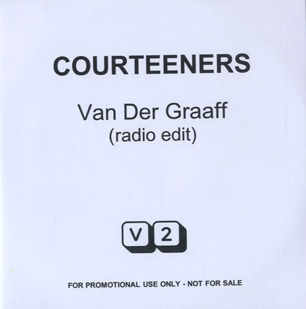 The Courteeners Van Der Graaf UK Promo CD-R acetate CD-R