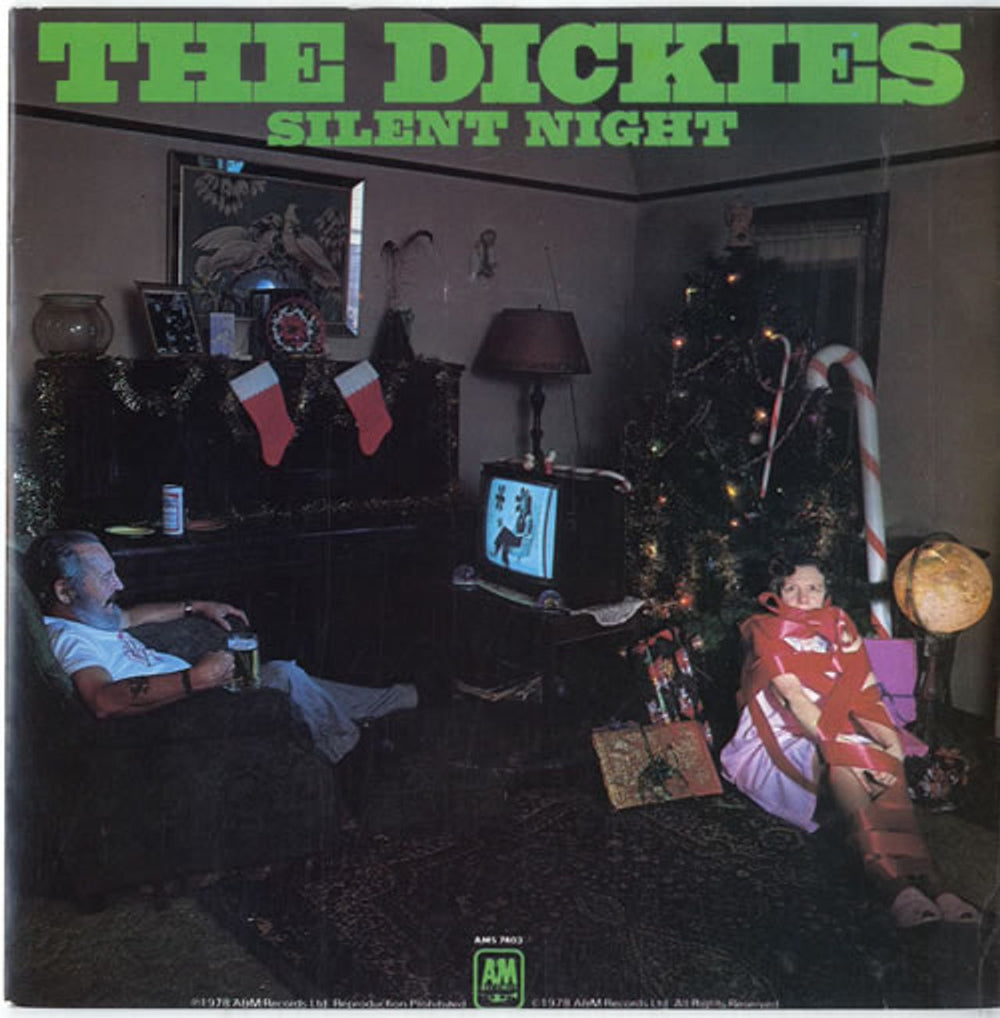 The Dickies Silent Night + Sleeve UK 7" vinyl single (7 inch record / 45) AMS7403