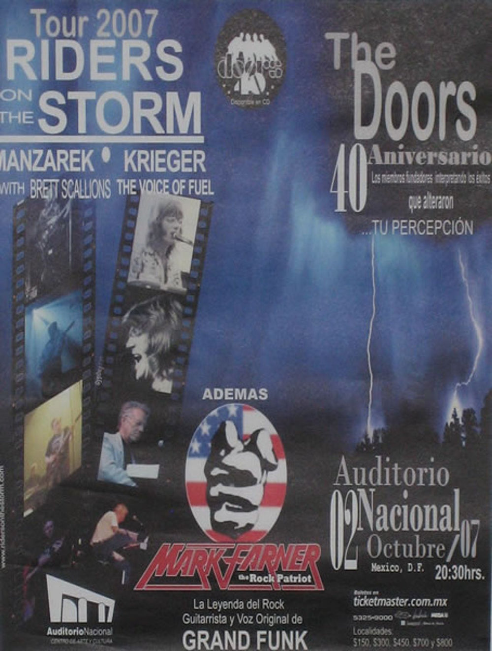 The Doors Riders On The Storm Tour 2007 Mexican poster 17 X 22½"