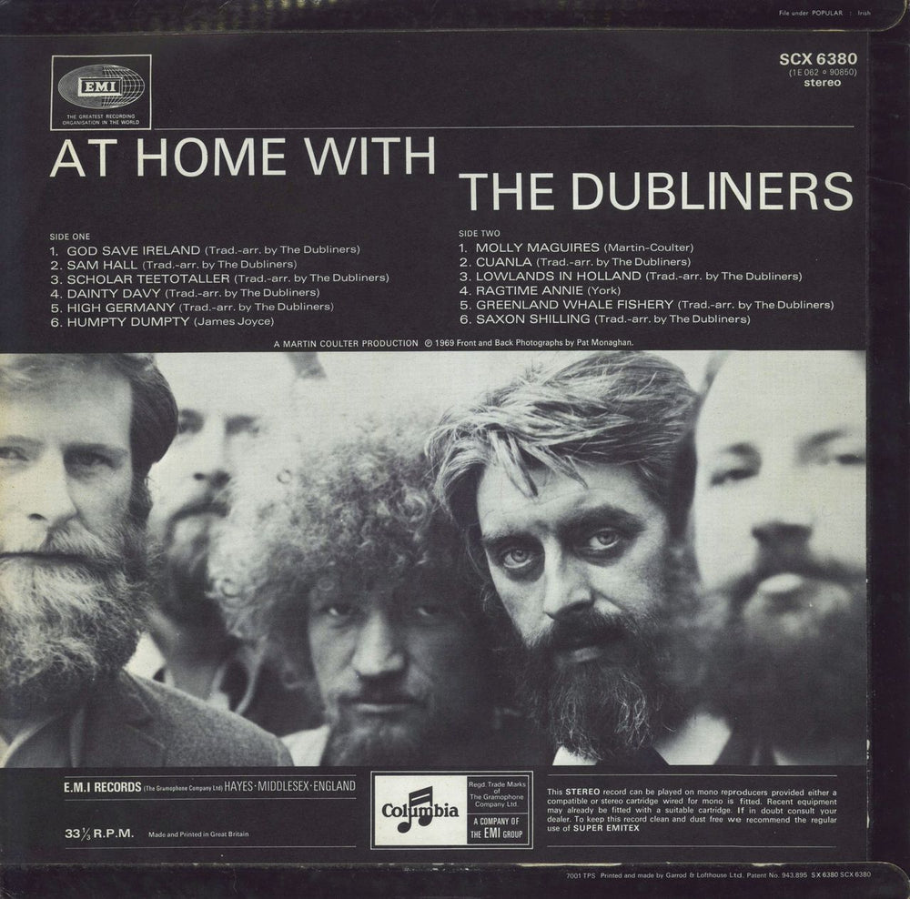 The Dubliners At Home With The Dubliners UK vinyl LP album (LP record)