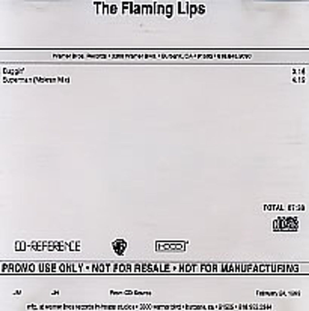 The Flaming Lips Buggin' US Promo CD-R acetate CD ACETATE