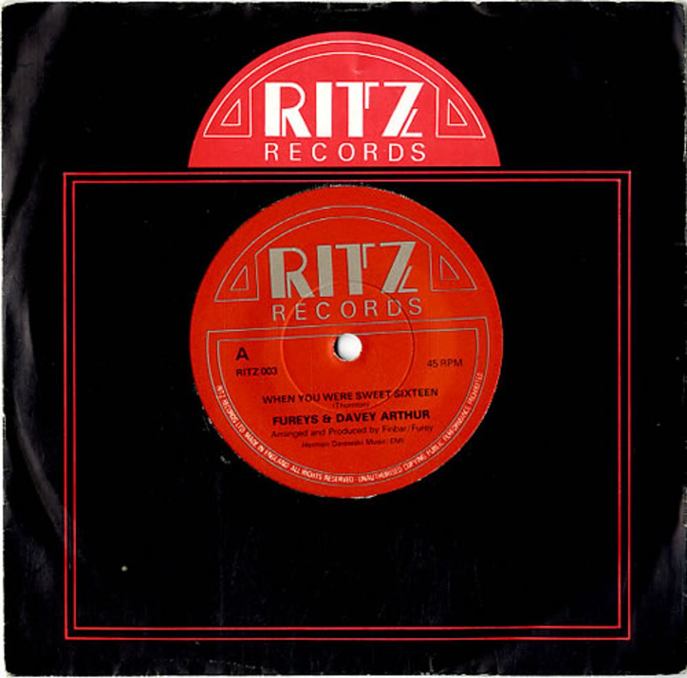 The Fureys And Davey Arthur When You Were Sweet Sixteen UK 7" vinyl single (7 inch record / 45) RITZ003