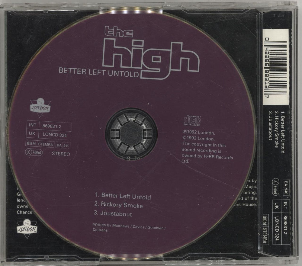 The High Better Left Untold UK CD single (CD5 / 5") HIGC5BE275187