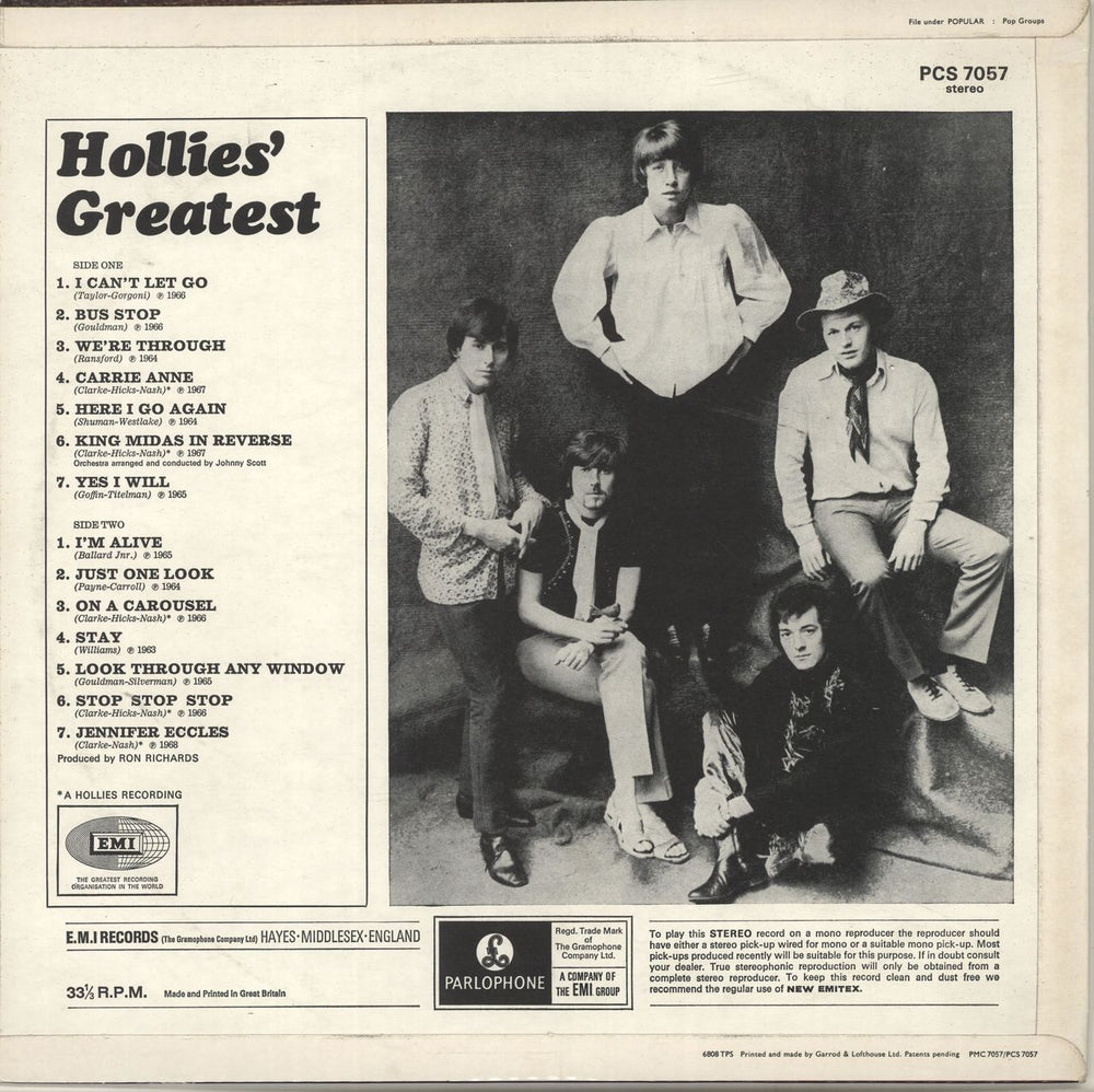 The Hollies Hollies' Greatest - 1st UK vinyl LP album (LP record) HLLLPHO695706