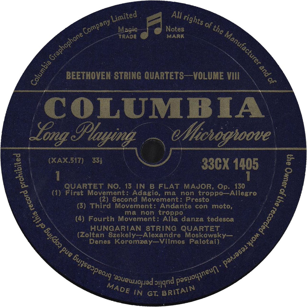 The Hungarian Quartet Beethoven: The String Quartets Volume Eight UK vinyl LP album (LP record) 4KELPBE742012