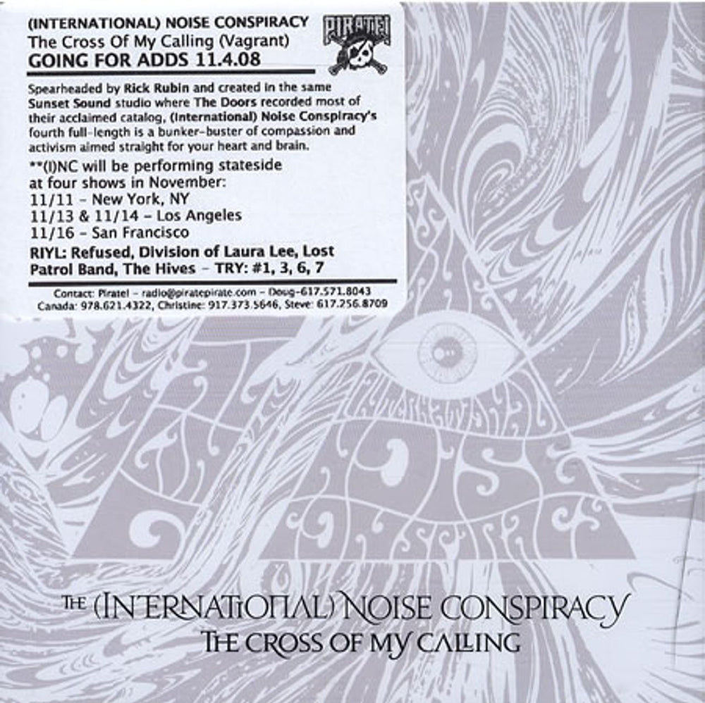 The [International] Noise Conspiracy The Cross Of My Calling US Promo CD album (CDLP) 800-310-0800