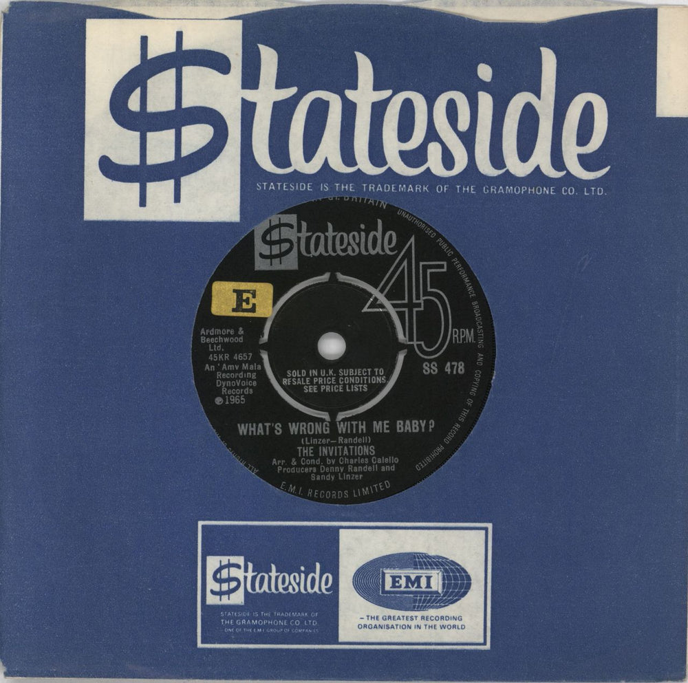 The Invitations What's Wrong With Me Baby? - 1st UK 7" vinyl single (7 inch record / 45) SS478