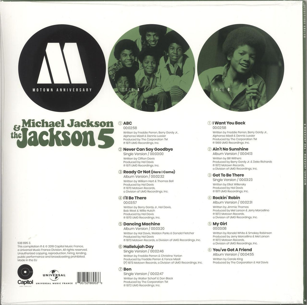 The Jackson Five Motown Anniversary - Green Vinyl - Shrink French vinyl LP album (LP record) JKSLPMO736190