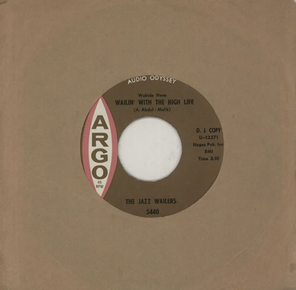 The Jazz Wailers Wailin' With The High Life US Promo 7" vinyl single (7 inch record / 45) 5440