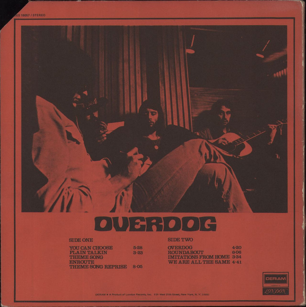 The Keef Hartley Band Overdog US vinyl LP album (LP record)