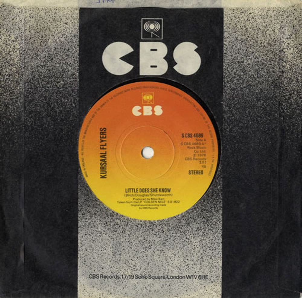 The Kursaal Flyers Little Does She Know UK 7" vinyl single (7 inch record / 45) SCBS4689