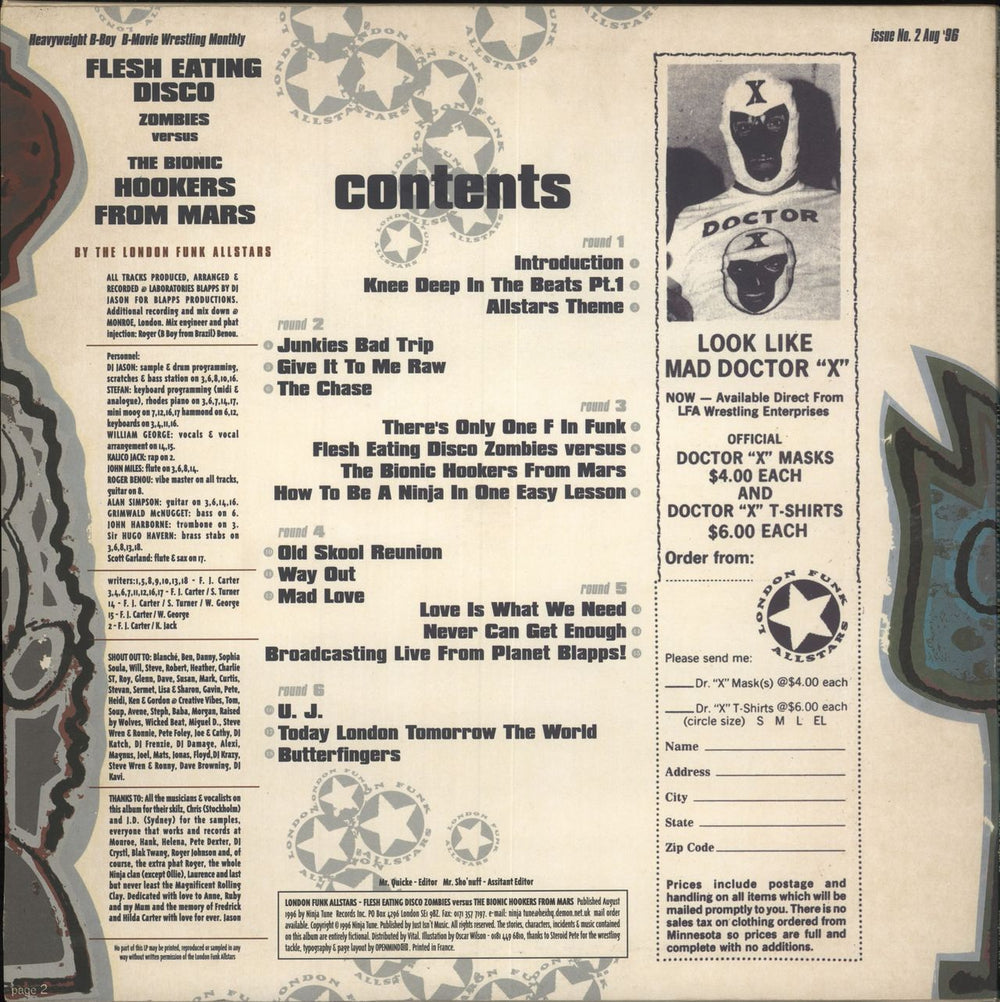 The London Funk Allstars Flesh Eating Disco Zombies Versus The Bionic Hookers From Mars UK 3-LP vinyl record set (Triple LP Album) 5021392119182