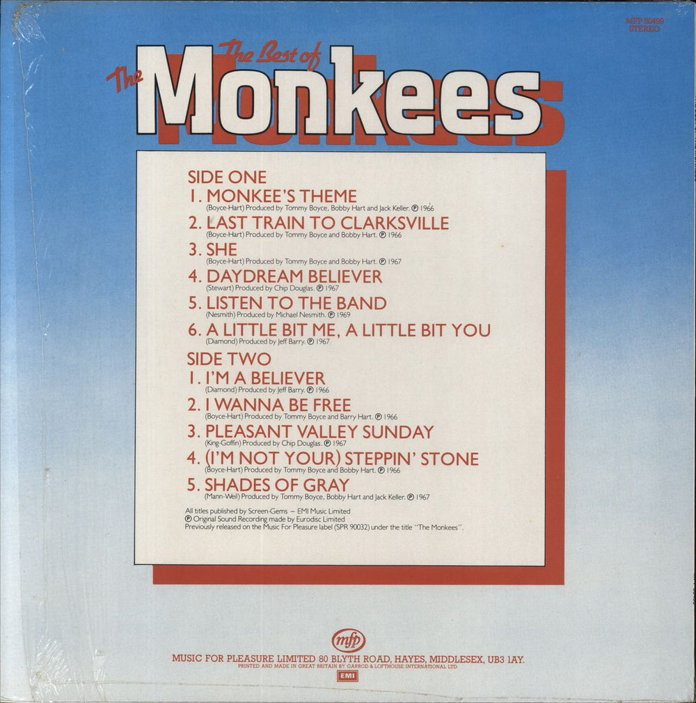 The Monkees The Best Of The Monkees - Open Shrink UK vinyl LP album (LP record)