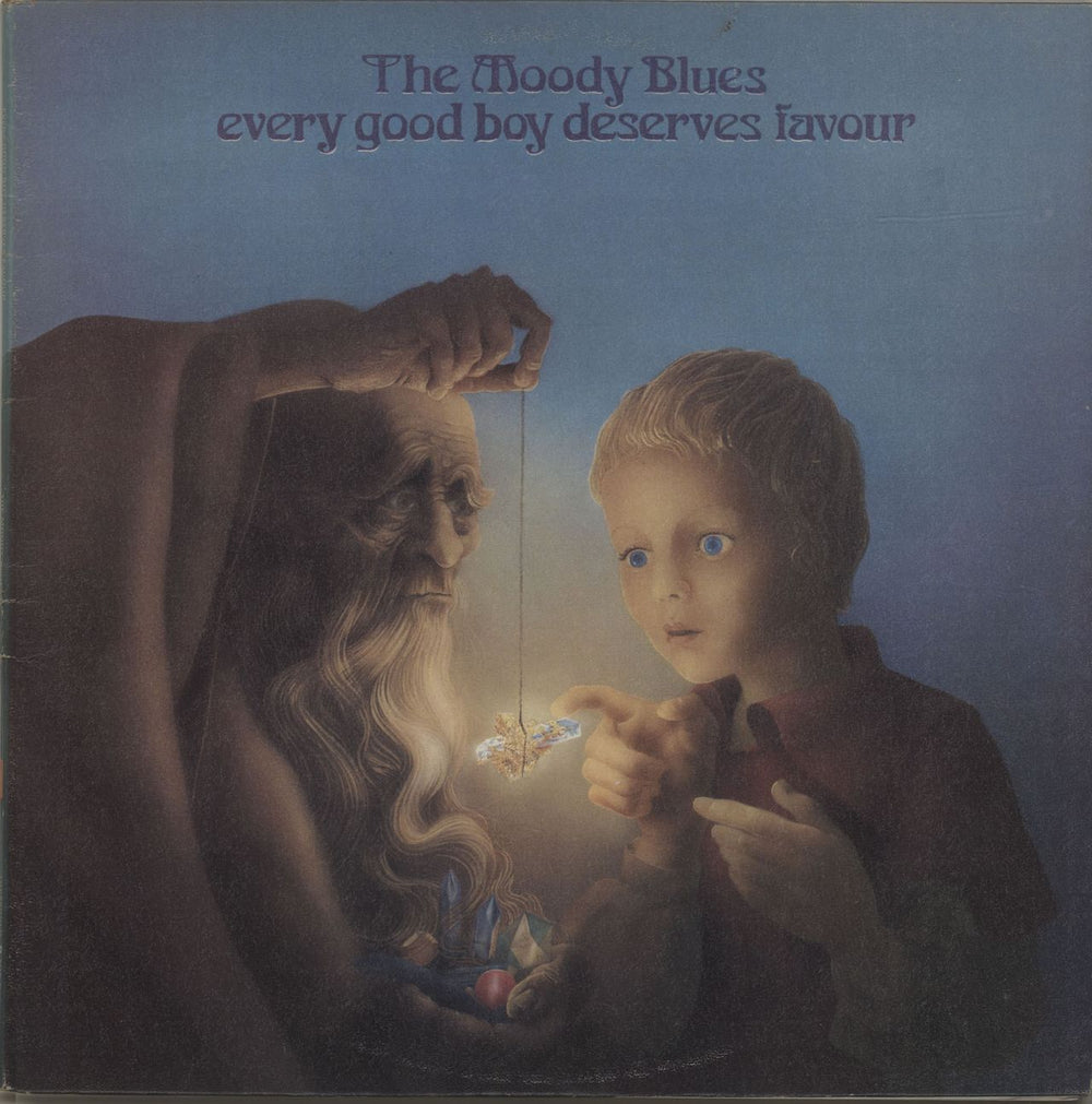 The Moody Blues Every Good Boy Deserves Favour + Insert - Purple Label UK vinyl LP album (LP record) THS5