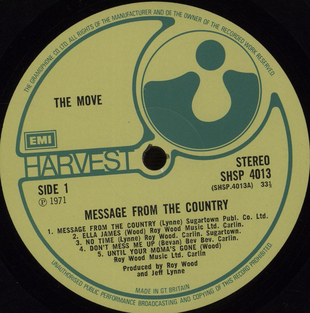 The Move Message From The Country - 1st - EX UK vinyl LP album (LP record) MOVLPME547372