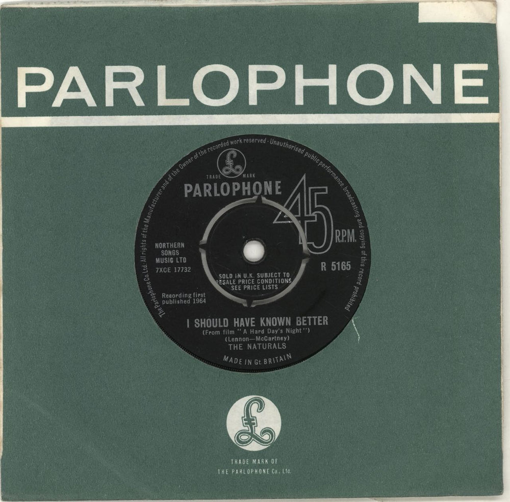 The Naturals (UK 60s) I Should Have Known Better UK 7" vinyl single (7 inch record / 45) R5165