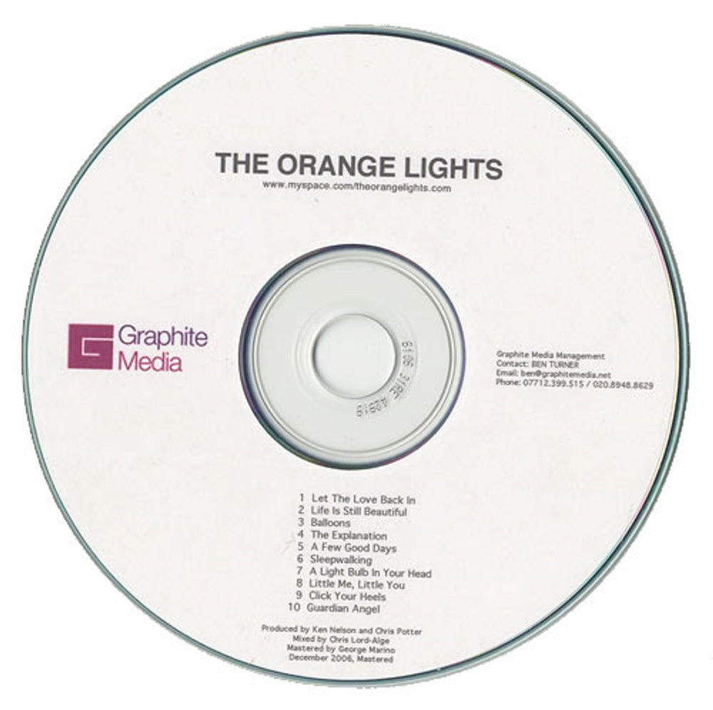 The Orange Lights Life Is Still Beautiful UK Promo CD-R acetate CD-R ACETATE