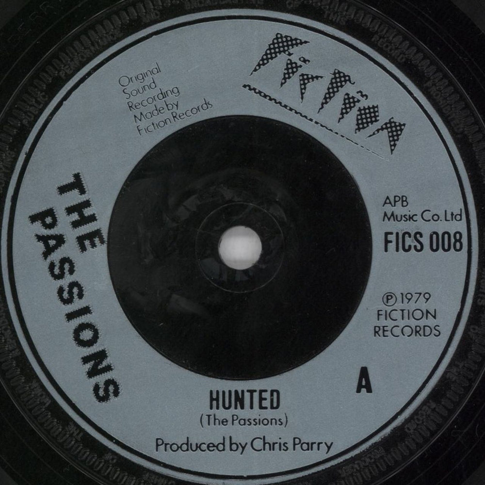 The Passions Hunted UK 7" vinyl single (7 inch record / 45) FICS008