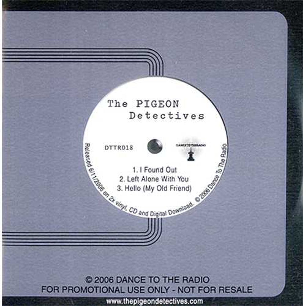 The Pigeon Detectives I Found Out UK Promo CD-R acetate DTTR018