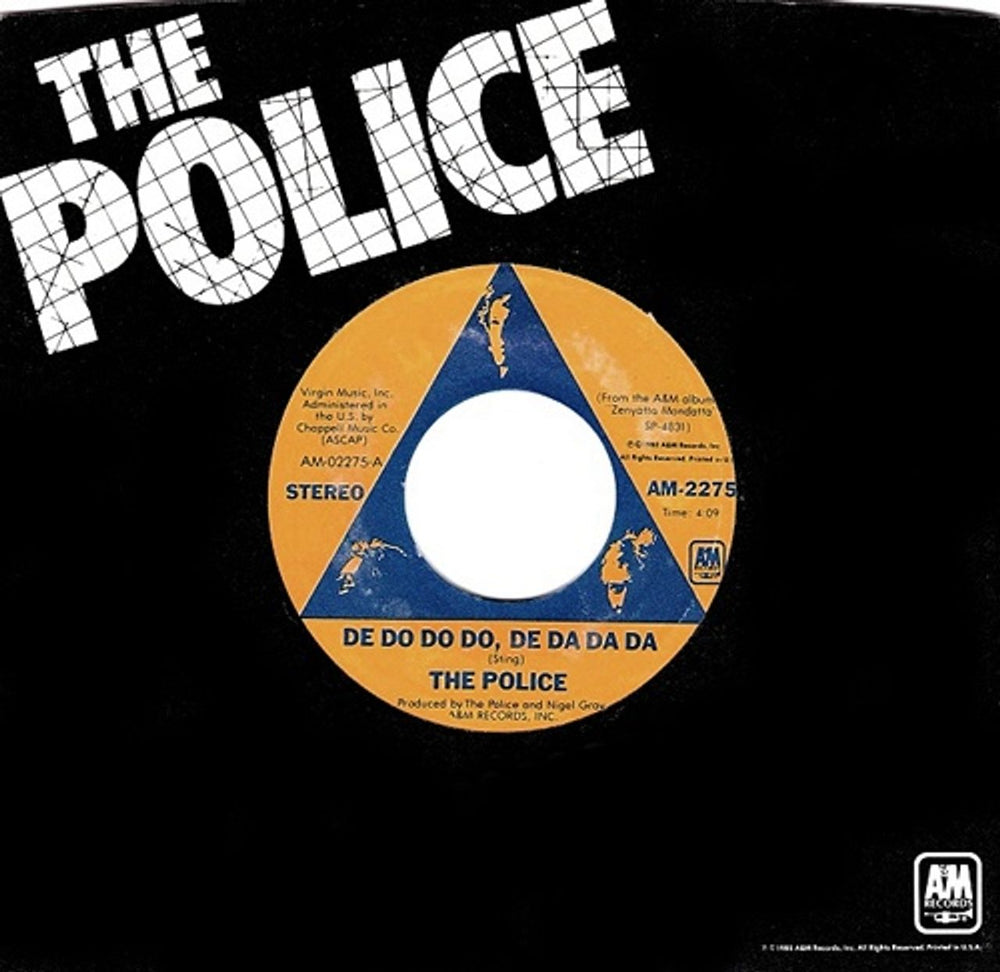 The Police De Do Do Do, De Da Da Da - 2nd US 7" vinyl single (7 inch record / 45) AM-2275