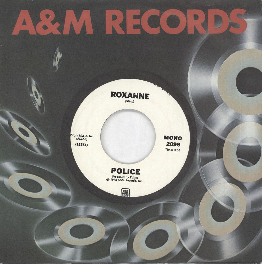 The Police Roxanne US Promo 7" vinyl single (7 inch record / 45) 2096