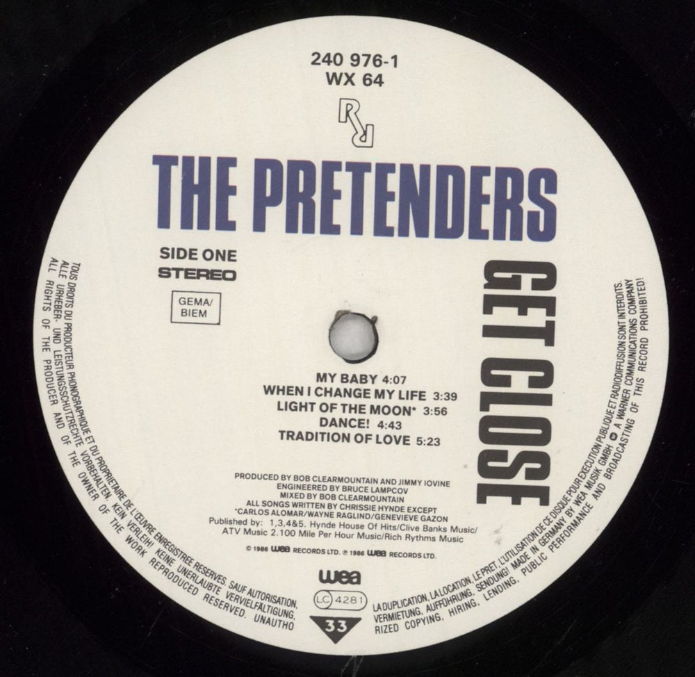 The Pretenders Get Close - Hype Stickered UK vinyl LP album (LP record) PTNLPGE828283