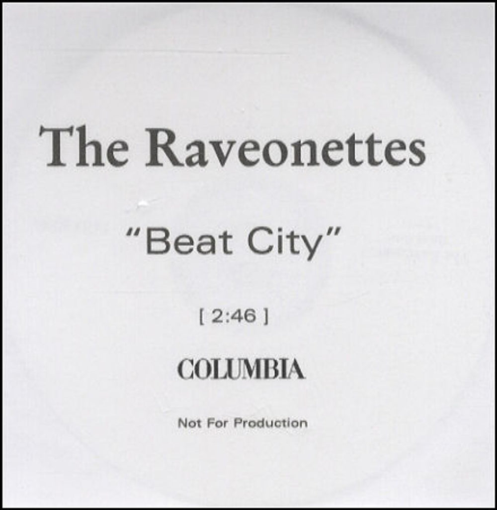 The Raveonettes Beat City UK Promo CD-R acetate CD-R ACETATE