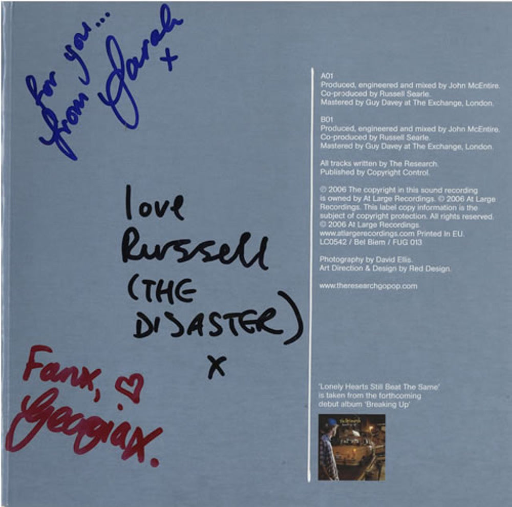 The Research Lonely Hearts Still Beat The Same UK 7" vinyl single (7 inch record / 45) TH507LO443160