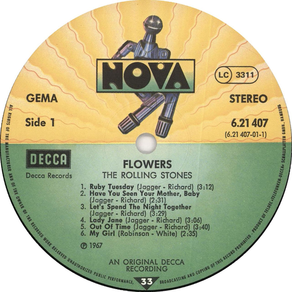 The Rolling Stones Flowers - Nova Issue - EX German vinyl LP album (LP record) ROLLPFL724308