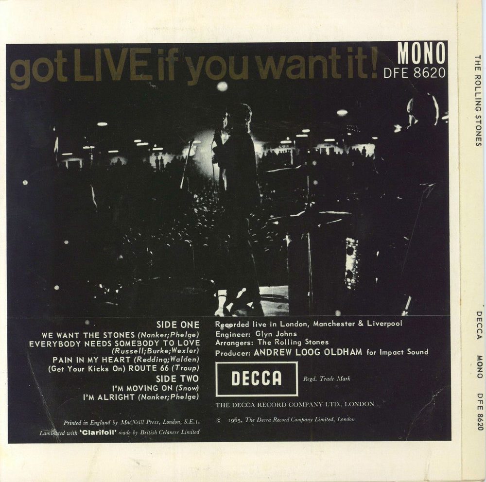 The Rolling Stones Got Live If You Want It EP - 1968 Boxed UK 7" vinyl single (7 inch record / 45) ROL07GO796202