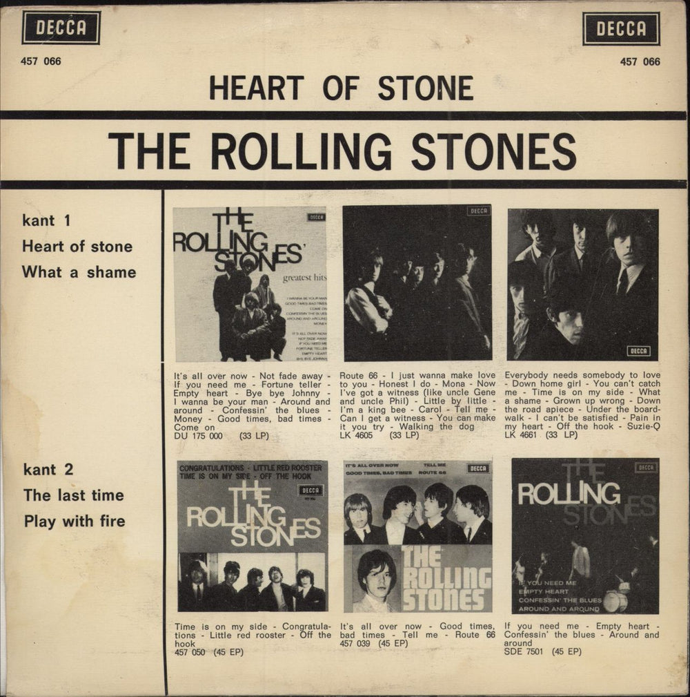 The Rolling Stones Heart Of Stone E.P. - EX Dutch 7" vinyl single (7 inch record / 45)