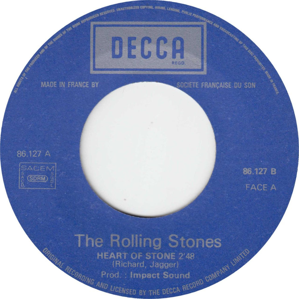 The Rolling Stones Heart Of Stone - Golden Hit-Parade - 3m French 7" vinyl single (7 inch record / 45) ROL07HE64385