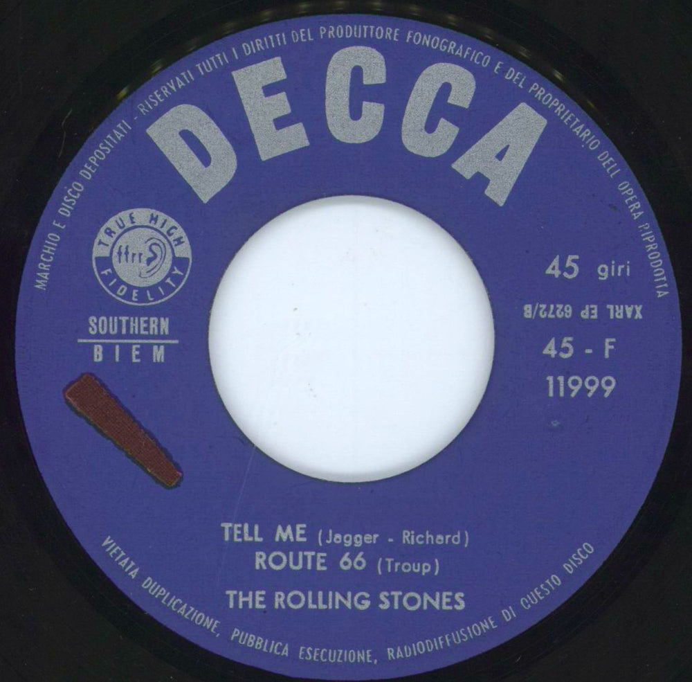 The Rolling Stones Il Disco Poker - Blue Border, White Artst & Blue Titles Italian 7" vinyl single (7 inch record / 45) ROL07IL803041