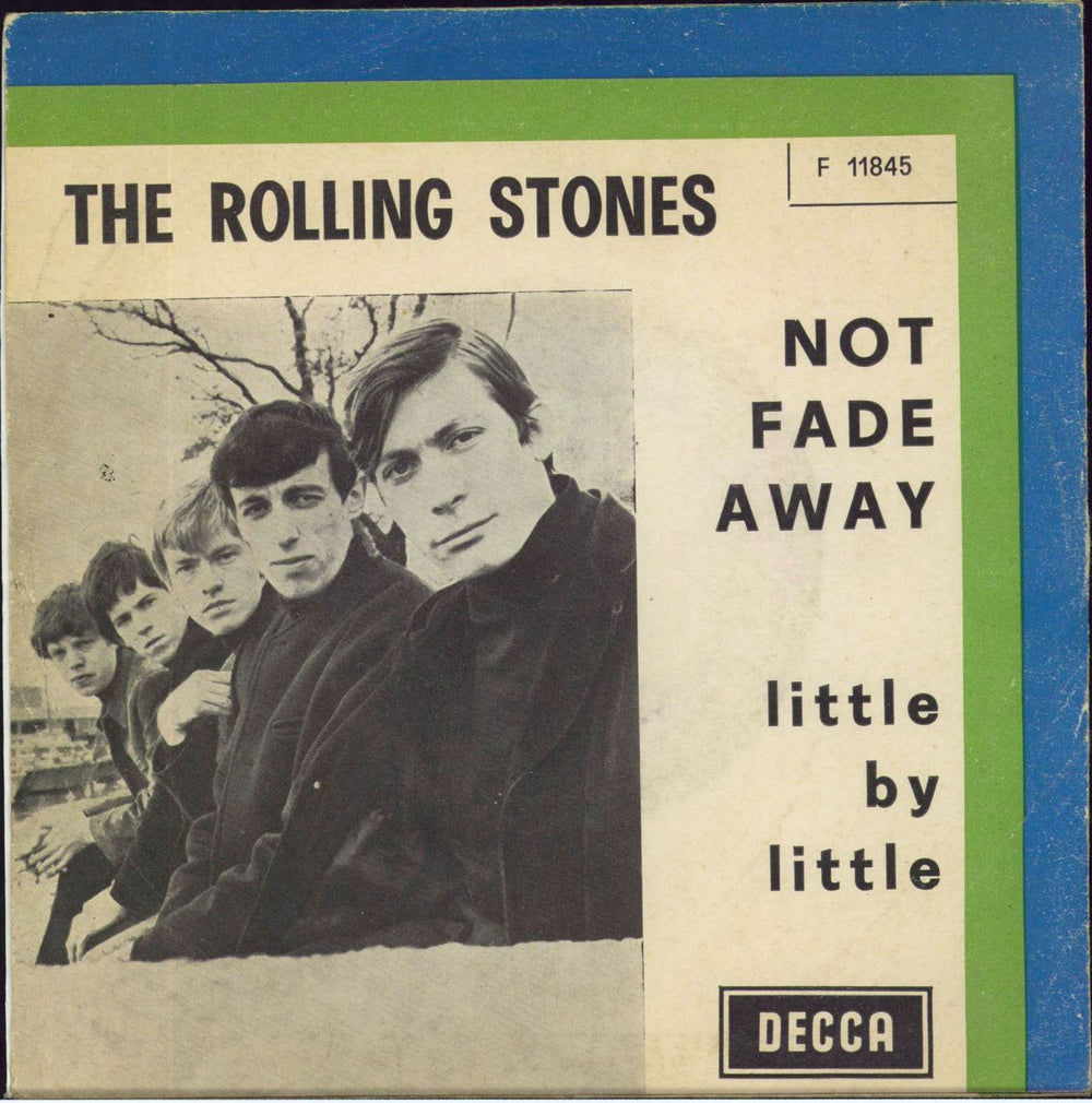 The Rolling Stones Not Fade Away - Blue & Green p/s UK 7" vinyl single (7 inch record / 45)