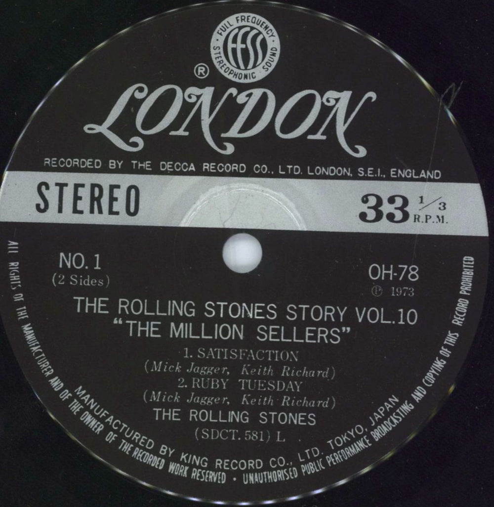 The Rolling Stones OH / The Rolling Stones Story Vol.10 "The Million Sellers" Japanese 7" vinyl single (7 inch record / 45) ROL07OH83405