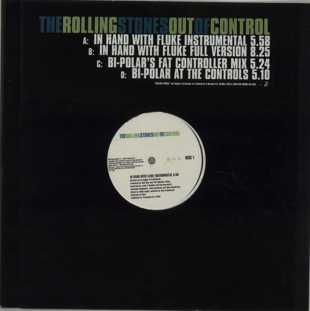 The Rolling Stones Out Of Control - Double Pack UK Promo 12" vinyl single (12 inch record / Maxi-single) VSTDDJ1700