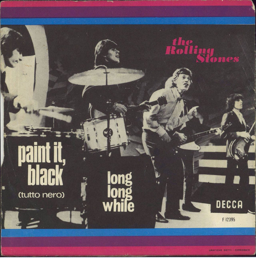 The Rolling Stones Paint It, Black - Black Disco Giallo Logo Italian 7" vinyl single (7 inch record / 45)