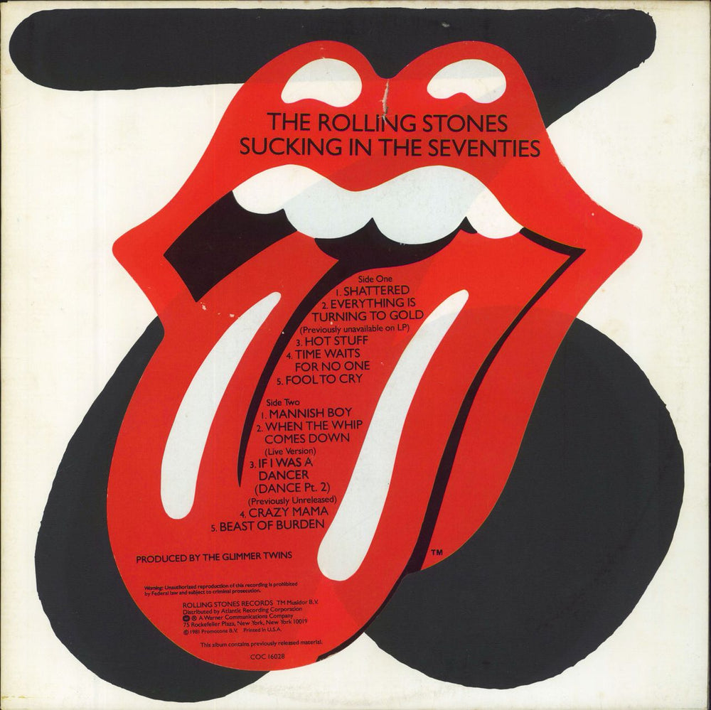 The Rolling Stones Sucking In The Seventies - Stickered US vinyl LP album (LP record) COC16028