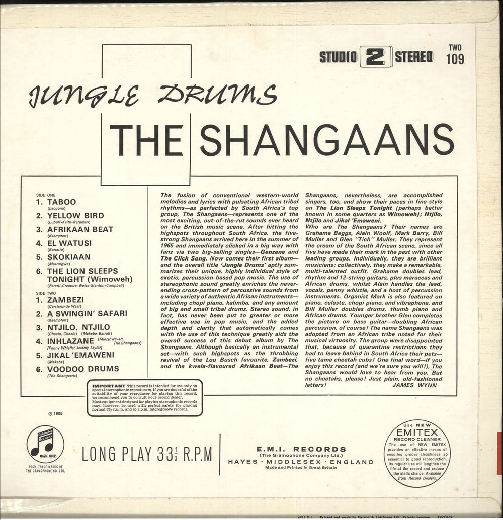 The Shangaans Jungle Drums UK vinyl LP album (LP record)