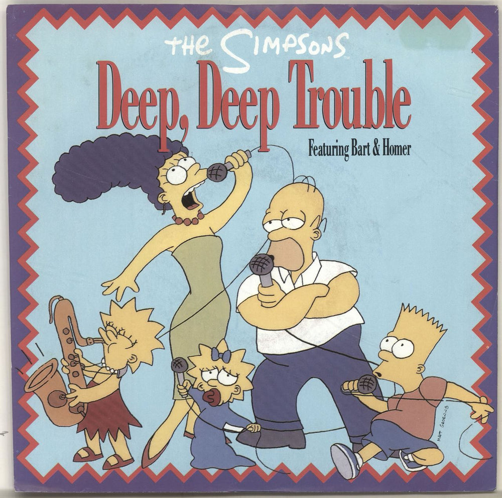 The Simpsons Deep, Deep Trouble UK 7" vinyl single (7 inch record / 45) GEF88