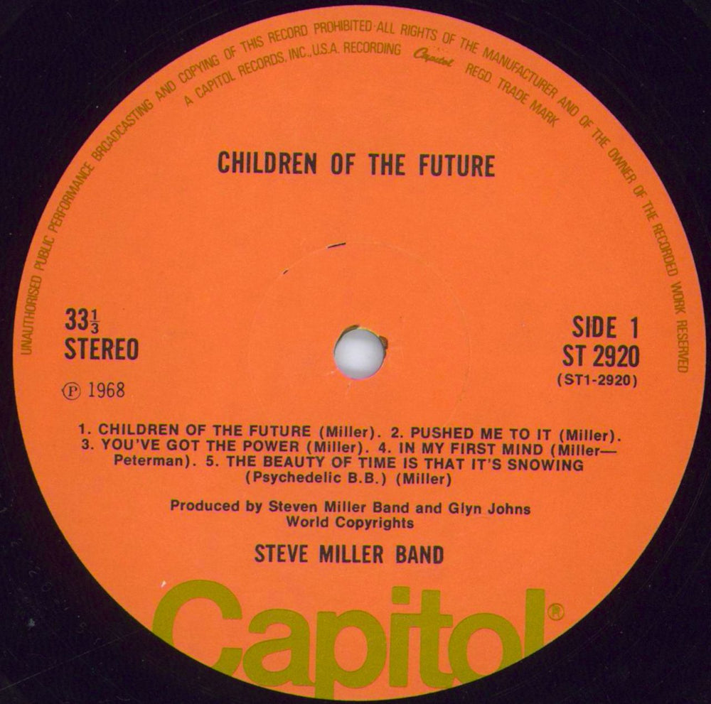 The Steve Miller Band Children Of The Future UK vinyl LP album (LP record) SBMLPCH815623