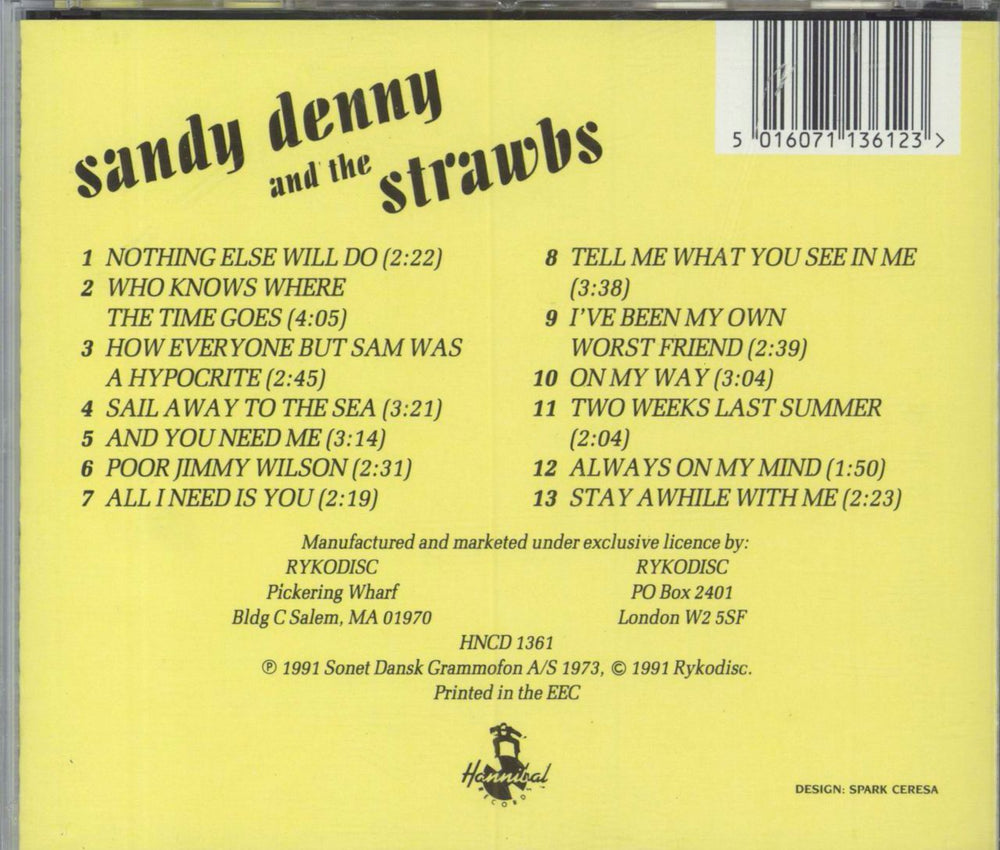 The Strawbs Sandy Denny And The Strawbs UK CD album (CDLP) 5016071136123